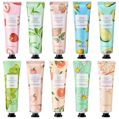 10 Pack Hand Cream for Dry Cracked Hands, Travel Size Moisturizing Mini Hand Lotion Gifts for Women with Natural Fragrance - Christmas Gifts,Thanksgiving Gifts,Teacher Appreciation Gifts,Party Favors