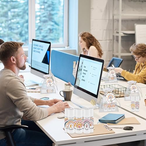 50 PCS Bohemian Rainbow Lip Balm Bulk Inspirational Words Appreciation Gift for Women Thank You Gifts Moisturizer Lips for Teacher Baby Shower Coworkers Friend Wedding Bridal Shower Thanksgiving