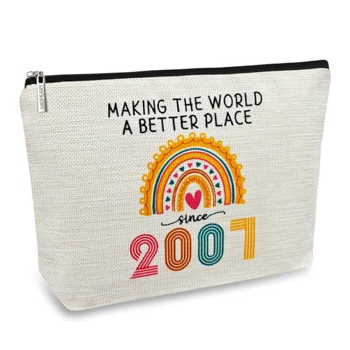 Ancpeany 18th Birthday Gifts for Girls: Makeup Bag, 2007 Happy 18th Birthday Decorations, Cosmetic Travel Pouch