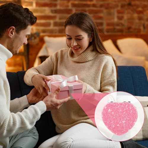 Compact Folding Mirror Heart Shaped Magnifying Mini Vanity Mirror Portable Travel Makeup Mirror for Purse Double-Sided Cute Glitter Cosmetic Mirror for Women Home Office