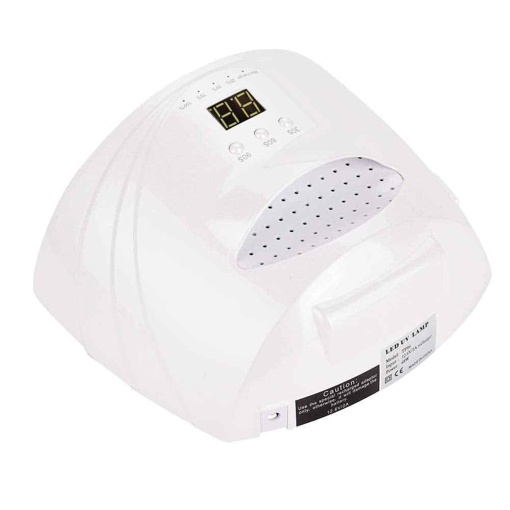 48W Cordless Rechargeable Nail Lamp, Dual Source LED Bulbs, Smart Handle Design, 28pcs strategically Placed Bulbs, Suitable for Fingernails and Toenails (US)