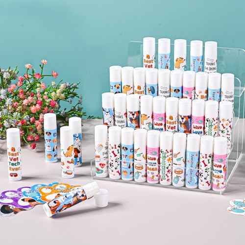 24 Pcs Vet Tech Gift Veterinary Appreciation Gifts Include Lip Balm Thank You Tag Organza Bag Veterinarian Week Gift for Veterinary Technologist Nurse Suitable Birthday Christmas Thanksgiving Gifts
