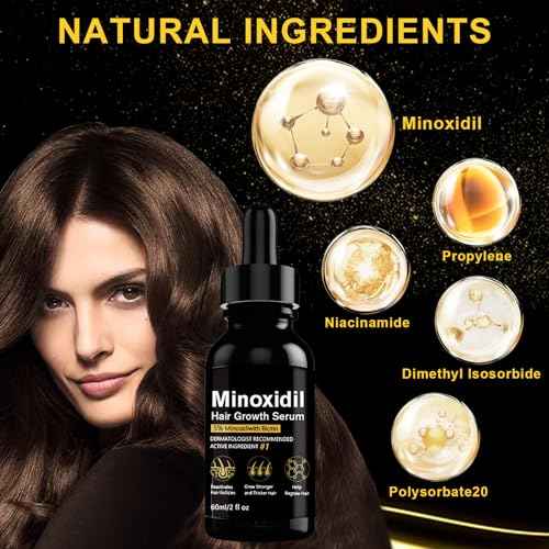 5% Minoxidil Hair Growth Serum, Topical Minoxidil for Men Beard Growth, Hair Regrowth for WomenTreatment for Scalp Hair Loss and Thinning, With Biotin