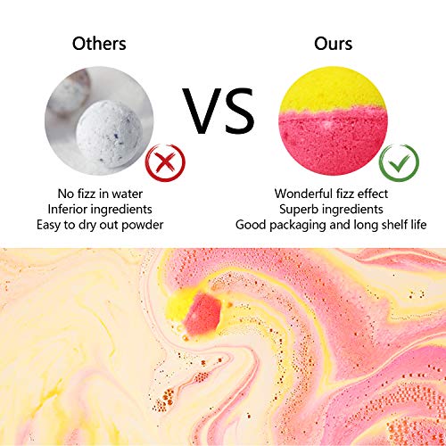 Bath Bombs Gift Set, 50 Handmade Bulk Bath Bombs for Kids, Women, Men, Wonderful Fizz Effect Bath Gift for Valentine's Day, Christmas & Any Anniversaries