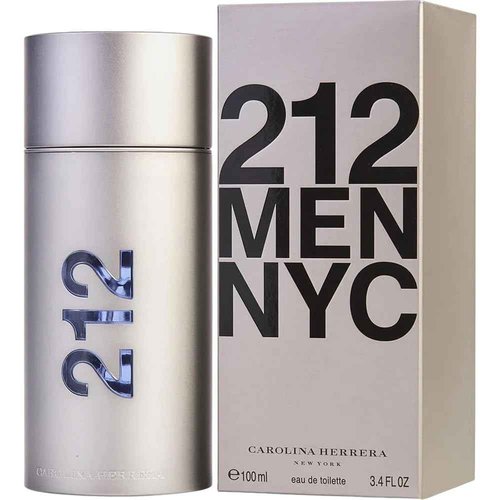 Carolina Herrera 212 Men EDT Spray - Timeless Sandalwood Scent with Fresh, Energetic Green and Sensual Peppery Spice Notes, 3.4 oz