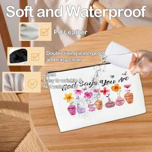 JioJio Chan God Says You Are Makeup Bags, Inspirational Bible Verse Pouch, Christian Encouragement Gifts, Flower Butterfly Wash Pouch for Her, Birthday Gifts for Women PU Leather Cosmetic Bags