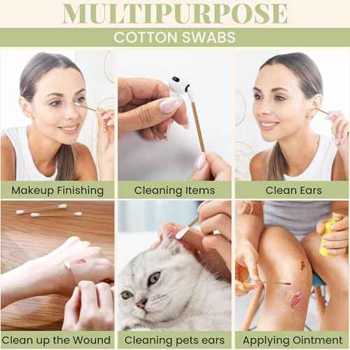 Bamboo Cotton Swabs 500 Pack - Natural Swabs for Ears, Makeup & Cleaning - Carbonized Bamboo Sticks with Soft Buds - Travel Size Q Gentle Tips - Precision Ear Cleaner Swabs - Drawer Box