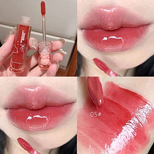 2Pcs Bear Lip Glaze Jelly Lipstick,Liquid Lipstick Cute Bear Lipgloss Moisturizing Lip Stain Plumping Water Lip Gloss Waterproof Long Lasting Cheek Rouge Tint Cosmetics Bear Beauty Makeup