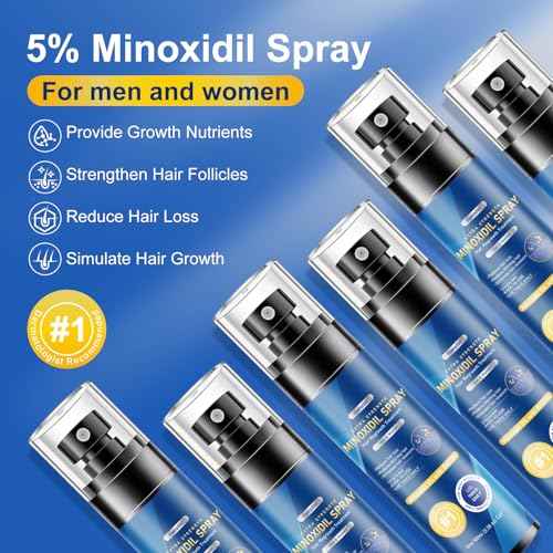 5% Minoxidil Spray for men-6 pack£¬ Infused with Biotin, Hair Growth Treatment, Supports Thicker and Fuller Hair & Beard (21oz, 10 Month Supply)