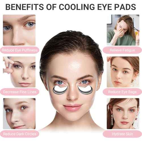 Mini Cooling Eye Pad for Puffy Eyes - Unbreakable Stainless Steel Eye Mask for Anti-Aging, Wrinkles and Puffiness Relief - Hot or Cold Therapy - Suitable for All Ages (Silver)