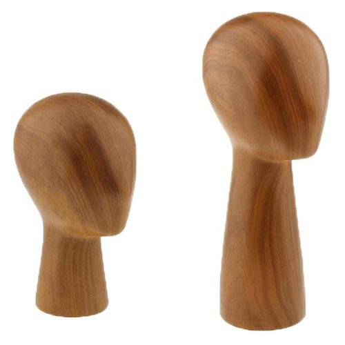 Abstract GFRP Wooden Mannequin Head Display Stand by M.M.A