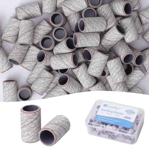 100 Pcs Sanding Bands for Nail Drill 240 Grit Disposable Nail Sanding Bands for Acrylic Nails Gel Manicure & Pedicure, Zebra