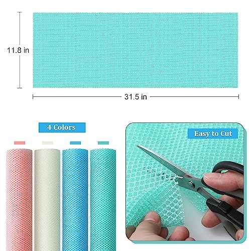 4 Pieces African Exfoliating Net, Long African Net Sponge, Nylon African Net Cloth, Exfoliating Washcloth, Body Scrubbers for Use in Shower, Back Scrubber Skin Smoothers for Bath (Multicolor 4)