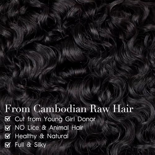 PerisModa 15A Raw Burmese Curly Bundles 100% Human Hair Bundles Pix Curly Bundles Unprocessed Human Hair Extensions 22 Inches 1PC 100% Unprocessed Virgin Water Wave Hair For Women Natural Black