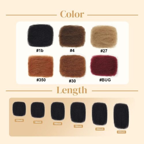 Afro Kinkys Bulk Human Hair, 22 inch 50 Gram 4c Curly Hair for Permanent Sister Locs/Mini Twists/Braids Can Dye and Bleach (Natural Black, 22 Inch)