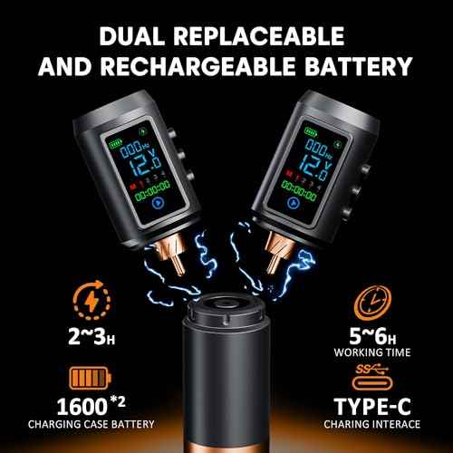 EMRICE Tattoo Gun Kit Wireless Tattoo Machine Pen Kit with 2Pcs 1600mAh Replaceable battery and 20 pcs Tattoo Cartridge Needles, 10 Ink Colors for Complete Tattoo Machine kit Supplies for Beginners
