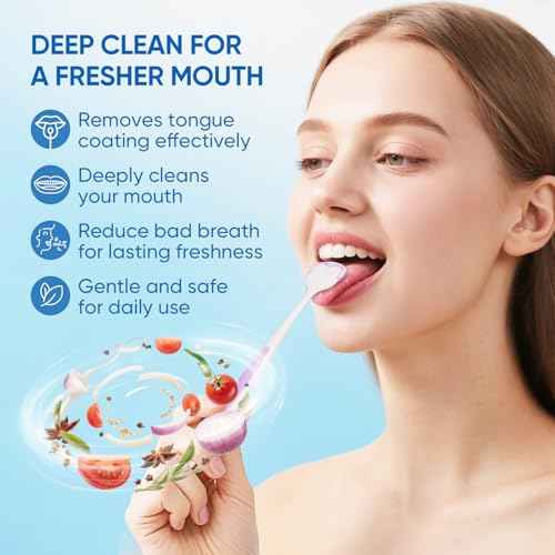 BodyAccel Tongue Cleaner Gel with Tongue Brush ? Fresh Breath Oral Care Kit ? Tongue Scraper Gel Set for Bad Breath Removal, Maintain Oral Health