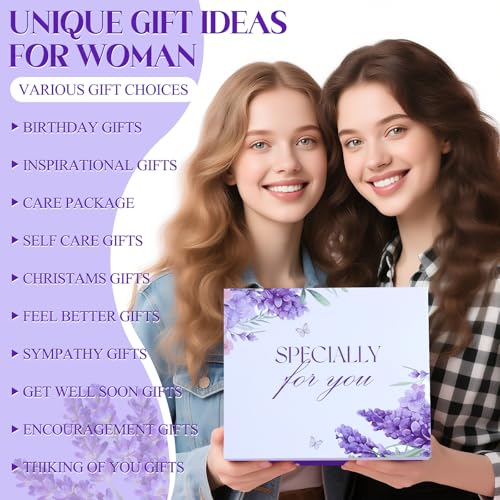 Lavender Get Well Soon Gifts for Women After Surgery,Birthday Gift Boxes For Women,12Pcs Self Care Package,Thinking of You Gift Basket,Relaxing Spa Gift For Her, Mom,Wife, Sister,Best Friend,Christmas