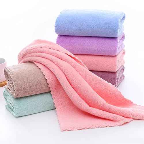 Premium Coral velvet Washcloths Set-5 Pack, Ultra Soft & Highly Absorbent Face Towels for Bath, Spa & Gym, Soft Feel Fingertip Towels Quick Drying Microfiber Hand Towel 29.5¡± x 13.8¡±Large Wash Cloths.