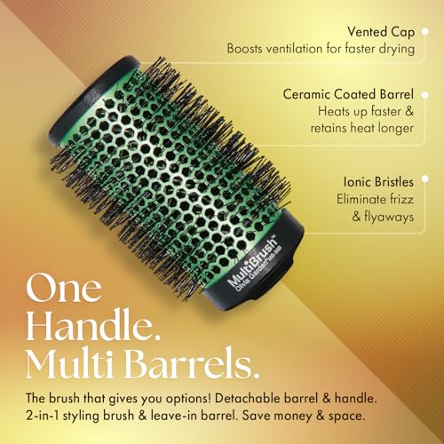 Olivia Garden MultiBrush - Non-Electrical Detachable Thermal Brush with Ceramic Barrel