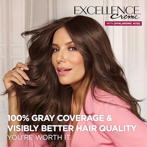 L'Oreal Paris Excellence Cr?me Permanent Hair Dye, Triple Care Hair Color with Pro-Keratine Complex for 100% Gray Hair Coverage, 4 Dark Brown, 1 Kit