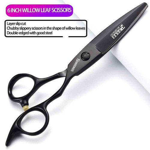 6 Inch Black Hairdressing Scissors Salon Hairdressing Tool Stainless Steel Hair Cutting Hair Thinning Hairdressing Scissors (6 inch 4PC)