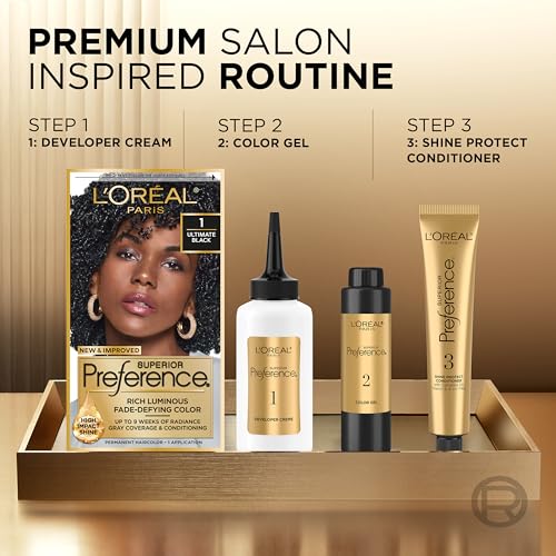 L'Oreal Paris Superior Preference Fade-Defying + Shine Permanent Hair Color, 6AM Light Amber Brown, Pack of 1, Hair Dye