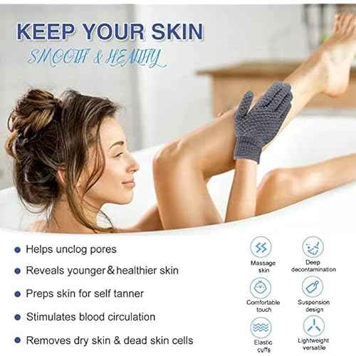 Yiclick 12Pcs Heavy Exfoliating Gloves, Body Scrub Glove For Shower Bath, Body Scrub Exfoliator, Exfoliating Body Scrubber for Bath Shower Exfoliation, Exfoliate Sponge Loofah Washcloth Mitt Men Women
