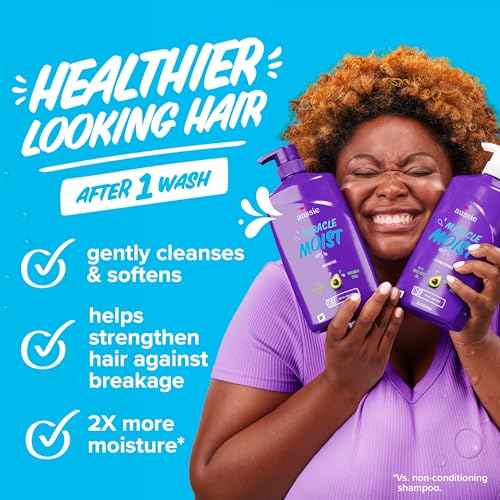 Aussie Miracle Moist Shampoo and Conditioner with 3 Minute Miracle Deep Conditioner, Avocado & Jojoba Oil, Paraben-Free, Moisturizes & Detangles, All Hair Types, Citrus Floral Scent, 3 Pack 68.4 Fl Oz