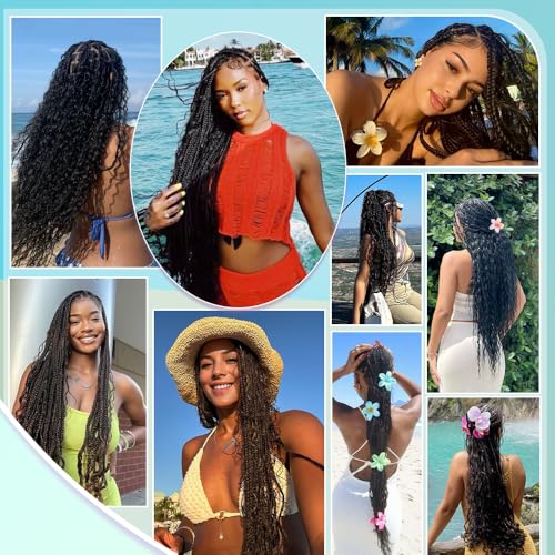 Ombre Braiding Hair for Boho Braids Deep Wave Bulk Human Hair for Braiding Wet and Wavy for Boho Braids Curly Human Hair Extensions 24 Inch 6 Bundles/Pack 150g Ombre Balayage 4/27#