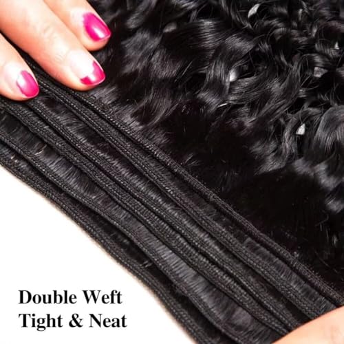 Yavida Water Wave Human Hair Bundles Wet and Wavy Bundles Brazilian Unprocessed Remy Human Hair Water Wave Weave Extensions 16 16 16 Inch Natural Black