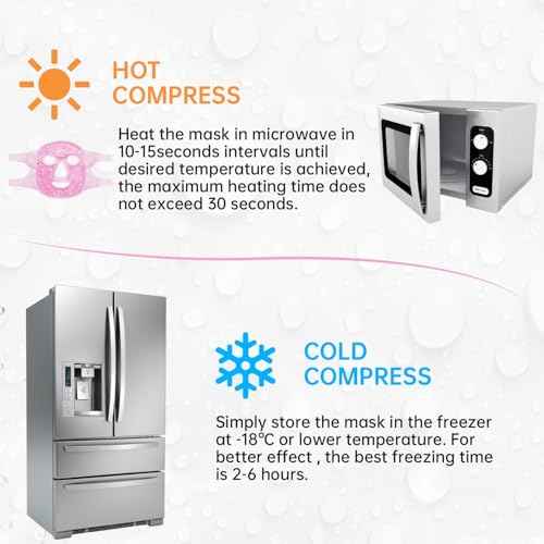 ZN?CUET?D Face Eye Mask Ice Pack for Reducing Puffiness, Bags Under Eyes, Puffy Dark Circles, Migraine,Hot/Cold Pack with Soft Plush Backing (Pink #19)