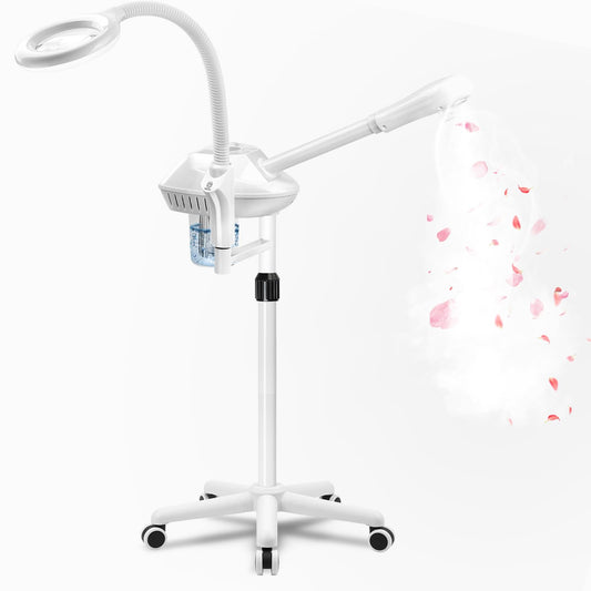 Professional Facial Steamer for Deep Hydration,2in1 Ozone Face Steamer with 5X Magnifying Lamp,Suitable for Home Use or Beauty Spa Deep Cleansing and Hydration