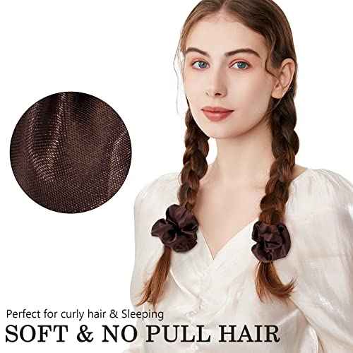 Satin Scrunchies for Women & Girls - 60 Pack Silk Scrunchies for Curly Hair