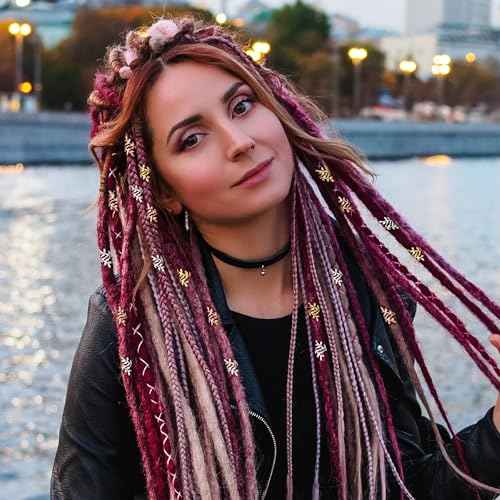 150pcs Leaf Hair Jewelry for Dreadlock, Non-Faded Metal Braid Hair Beads, Locs Hair Cuff Clip Ring Charm Accessories for Earring Necklace DIY Craft-Gold & Silver & Rose Gold