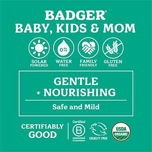 Badger Belly Butter, Organic Stretch Mark Cream for Pregnant Belly, Rich Hypoallergenic Moisturizing Organic Cocoa Butter & Coconut Body Butter for Women, 2 oz Tin