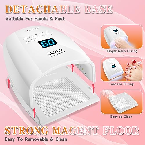 Rechargeable Faster Drying UV LED Nail Lamp, LED Nail Dryer Gel Polish Light Nail Polish Curing LED Nail Dryer Automatic Sensor Professional Nail Light Suitable for Fingernails and Toenails