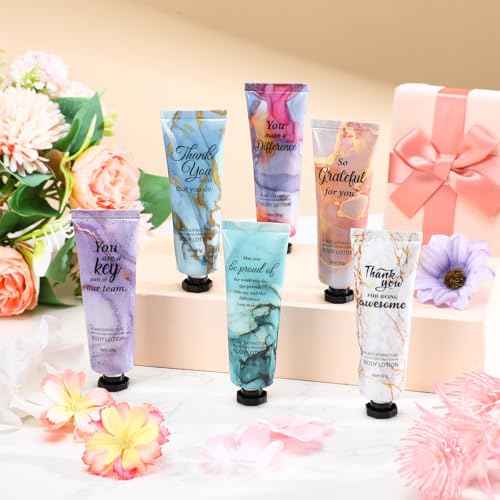 12pcs Employee Appreciation Team Gifts Bulk Travel Size Hand Cream Inspirational Thank You Gifts for Women Dry Skin Hand Lotion Bulk for Teachers Day Christmas Staff Employees Coworkers Women