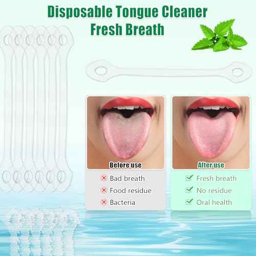 25 Count Disposable Tongue Scraper, Plastic Tongue Cleaner for Adults and Kids, Tongue Scrubber for Oral Care, Promote Fresh Breath