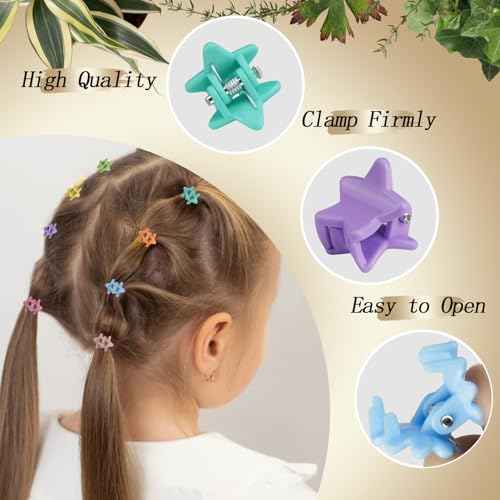 70PCS Mini Claw Clips Small Hair Clips With Fancy Box Star Hair Accessories for Women, Girls, Kids - Colorful Gift Set (Star-SET9)
