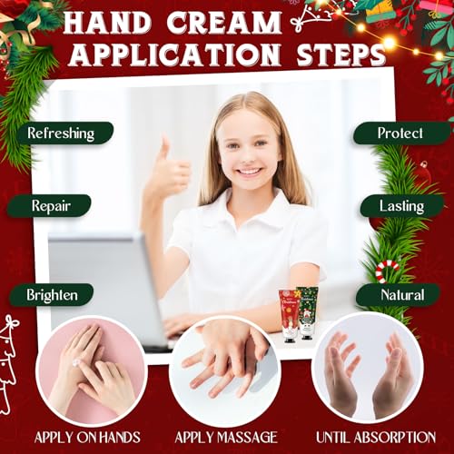 72 Christmas Hand Cream Gift Set Christmas Stocking Stuffers Hand Cream Travel Size Care Cream Bulk Mini Hand Lotion for Dry Cracked Hands Employees Colleagues Teacher Gifts