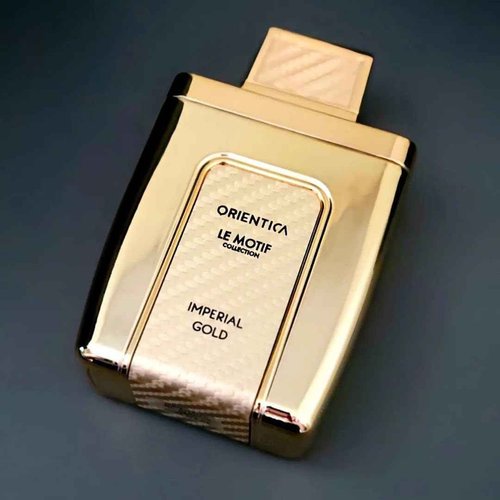 Orientica Le Motif Imperial Gold Eau De Parfum – Citrus, Bergamot, Lemon, Violet Leaves, Jasmine Tea, Lavender, Sandalwood, Ambergris, Musk - Arabic Perfume for Men & Women – 2.9oz / 85ml