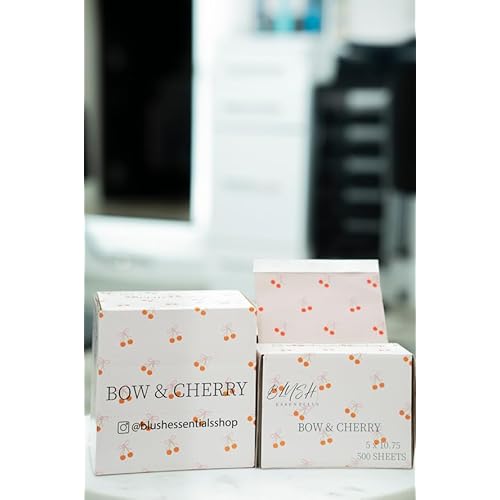 Bow&Cherry Design Hair Foils - Salon Foils for Coloring - Aluminum Foil Sheets for Hair - 5"x10.75" - 500 Sheets - Professional Hair Foils for Highlighting and Salon Use