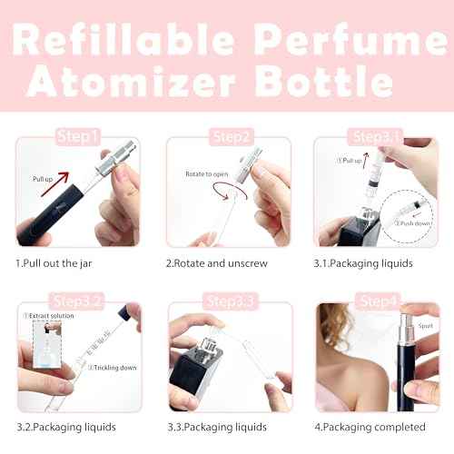 2 Pack Refillable Mini Perfume Atomizer Bottle£¬Portable Separate Bottles£¬Travel and Outings Spray Boxes Dispensers 5ml/0.2oz (Black)
