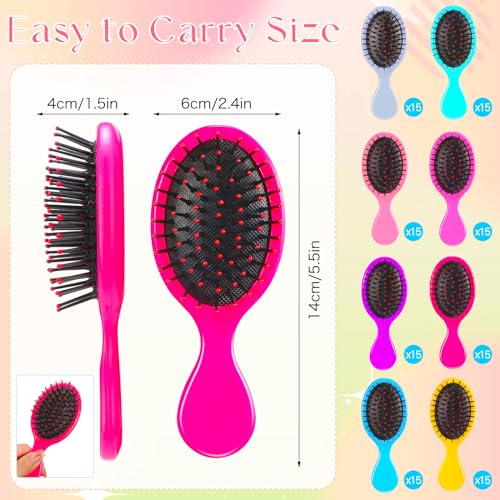 120 Pcs Mini Travel Detangling Brush with Soft Bristles for Wet and Dry Hair - Smoothing Knots with Ease for Most Hair Types