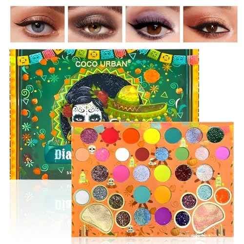 Halloween Eyeshadow Palette, Halloween Makeup Palette 35-Color Goth Makeup palette Suitable for Special Effects Skeleton Clown Costumes, High-Pigment Long-Lasting Eyeshadow Set