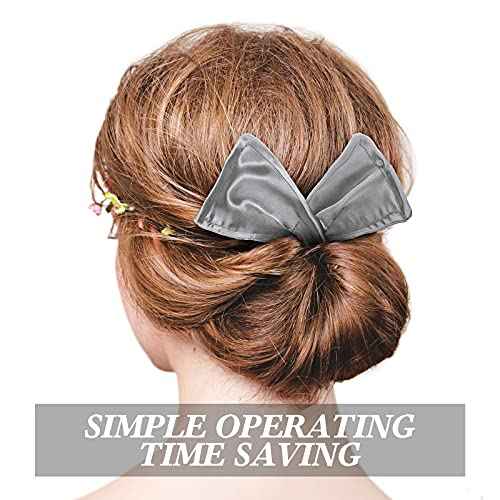 4 Pieces Deft Hair Bun Maker Doughnut Hair Bun French Hairstyle(Black, Khaki, White, Gray)