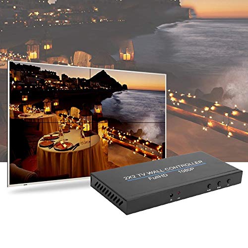 2x2 Video Wall Controller, Video Image Processor Screen Splicing 1080P high Definition Image Video Wall Controller, Support for Splicing 2X1/3X1/4X1/1X2/1X3/1X4/2X2(US)