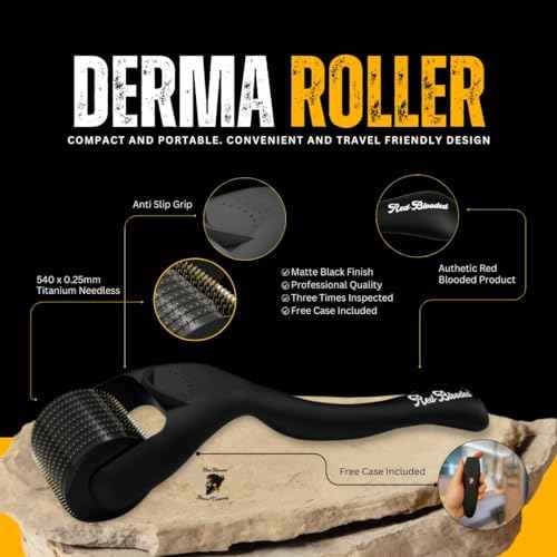 Beard Derma Roller Scalp Hair Care ? Microneedle dermaroller for Beard & Facial Hair, Rodillo para Minoxidil, Supports Thicker-Looking Beard, Patchy Beard Filler for Men