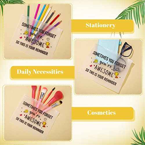 Reginary 50 Pcs Inspirational Gifts Bulk for Women Cosmetic Bag EVA Makeup Bag with Zipper for Birthday Christmas Encouragement Presents(You Are Awesome)